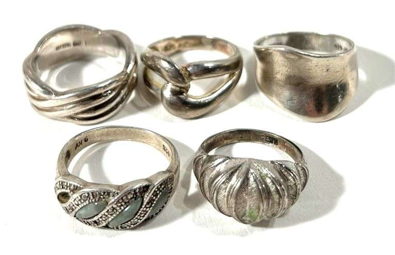 31 Grams of Sterling Silver Rings Sizes 7-9