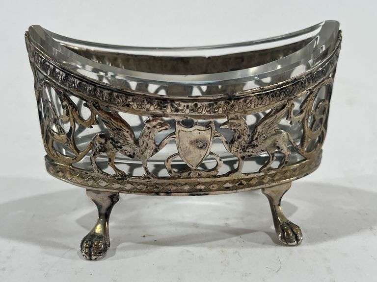 Sterling Silver Salt Cellar with Glass Insert
