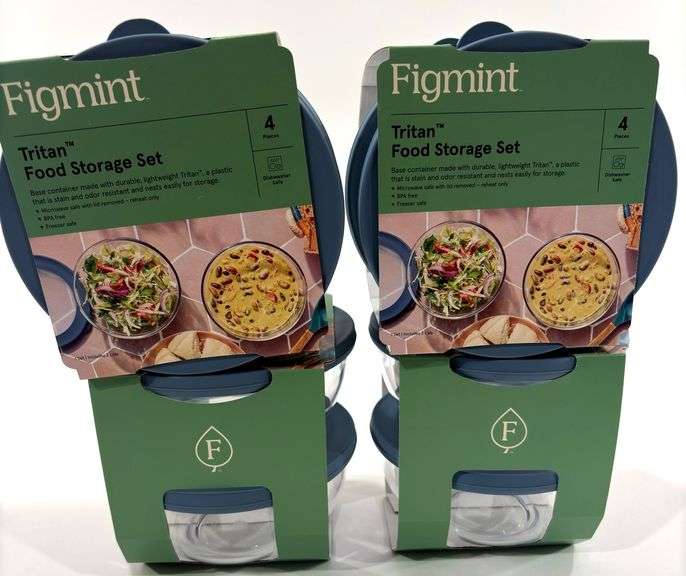 (8) Figmint Food Storage Sets - Black And Gold Auctions