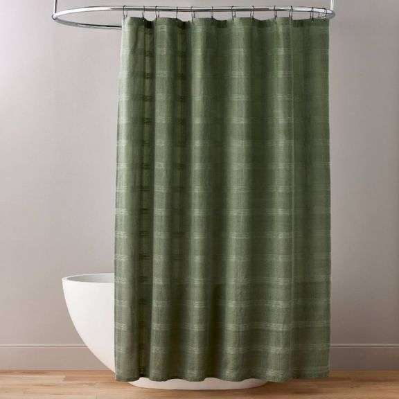 Shower Box Rope (2) New Coiled Rope Baskets & (2) 72” x 72” Magnolia Shower Curtain ...