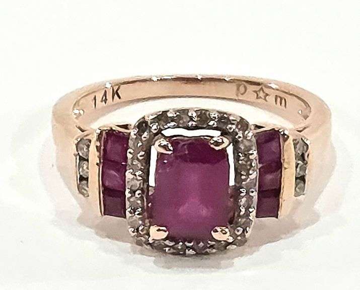 14K Gold Ruby Ring Sz 6 - 3.38 grams