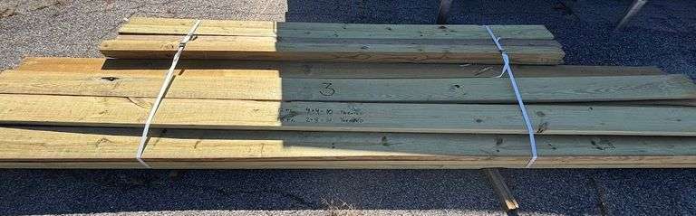 (18 Pcs) 4x4-10’ #1 Grade Treated Southern Yellow Pine (12 Pcs) 2x8-14’#1 Grade Treated Southern Yel