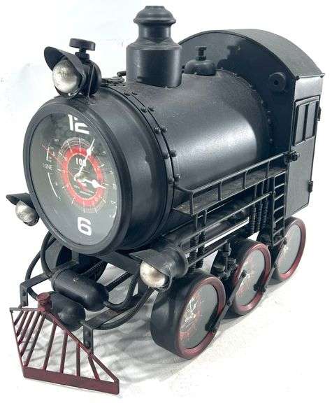 Huge Vintage The Barrel Shack Metal Steam Locomotive World Time Clock