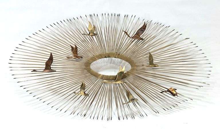 VTG Mid Century Modern Curtis Jere Style Birds In Flight Wall Art