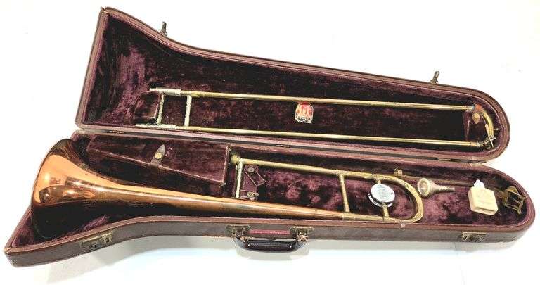 VTG Conn Trombone w Case & Accessories