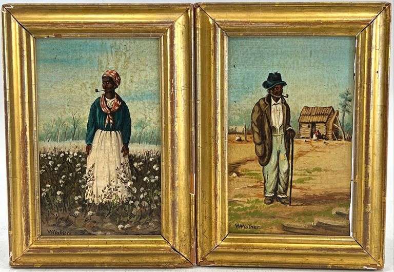 Pair of 1908 William Aiken Walker Antique Original Paintings - 9x12''