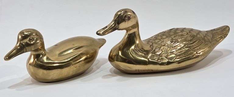 (2) Solid Brass Mallard/Ducks