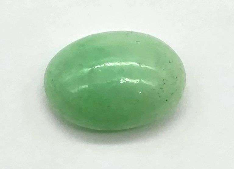 Cabochon Natural Green Jade Gemstone, 3.81 Cts.