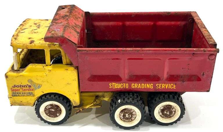 Structo Grading Service Vintage STRUCTO Deluxe Grading Service Toy Dump Truck - 11.5” - Black ...