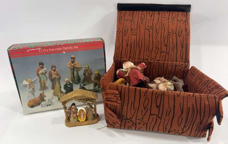 Plush and Traditional Nativity Sets - Black And Gold Auctions