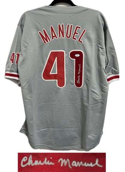 Charlie Manuel Autographed Phillies Jersey