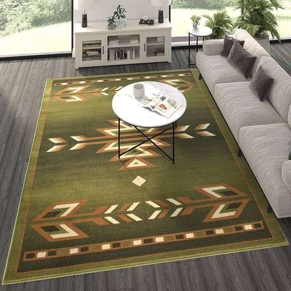 Masada Masada Rugs Southwest 8'x10' Native American Area Rug in Green ...