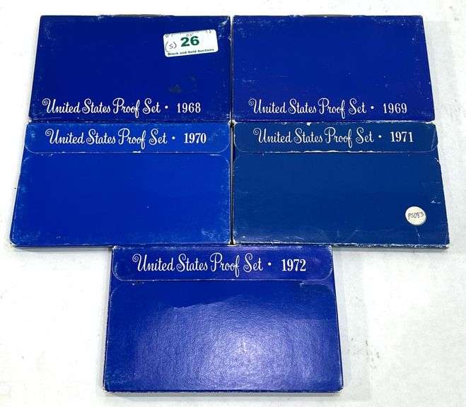 1968, 69, 70, 71, 72 U.S. Proof Sets