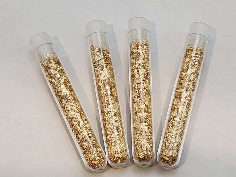 (4) 3" Vials of Gold Flakes