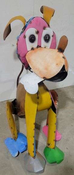 44" Hand-Made Metal Doggy W/Bone