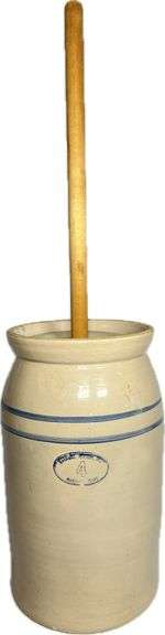 Marshall Pottery 4 Gallon Stoneware Butter Churn w/ Lid