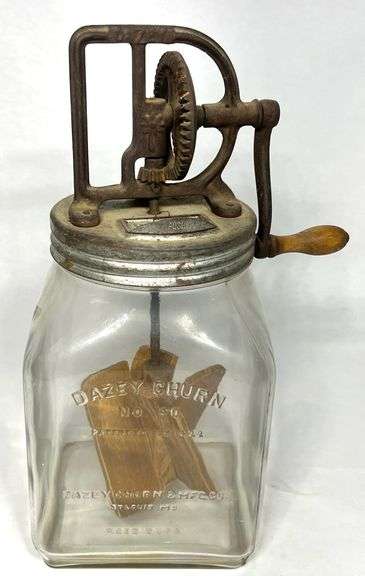 Dazey Churn on No 40 Dazey Glass Base