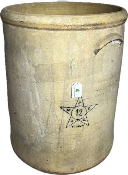 S.M.P & Co. St. Louis Beige 12 Gallon Stoneware Crock