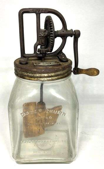 Dazey Churn on No 40 Dazey Glass Base