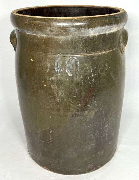 10 Gallon Dark Stoneware Crock