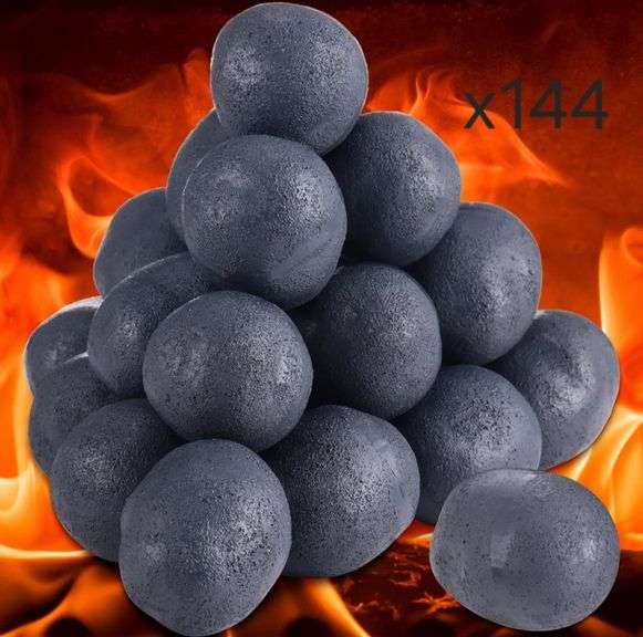 Fire Balls Rodes (3) New Boxes Full of 48 Ceramic Fire Balls for Fire Pit - Black And ...