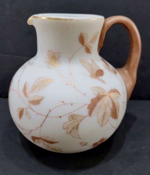 Mt Washington Crown Milano Glass Pitcher w Dragonflies