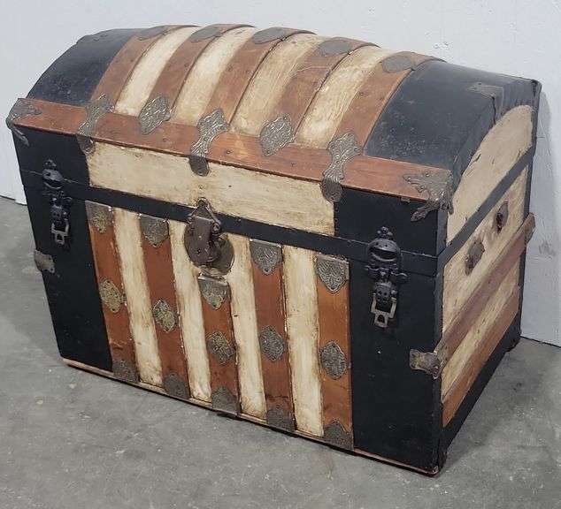 Antique Steamer Trunk On Casters