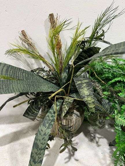 (4) Faux Potted Plants