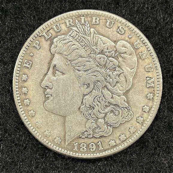Scarce 1891-CC Morgan Dollar, VF