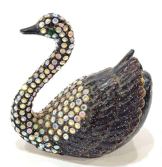 Jeweled Swan Trinket Box