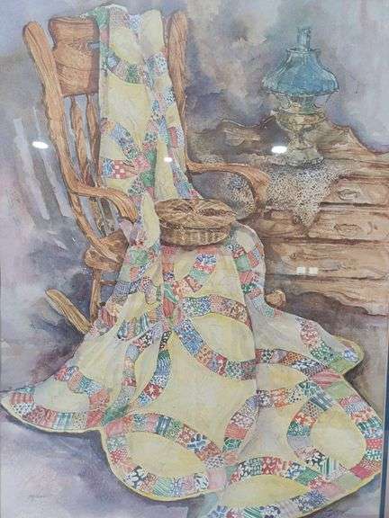 Quilt Over Rocking Chair Framed Art Print 25
