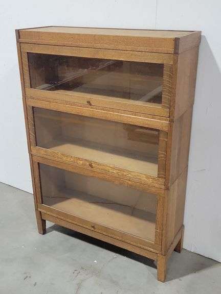 ANTIQUE Quarter SawnOak Udell Works 3-Stacks Barrister Bookcase