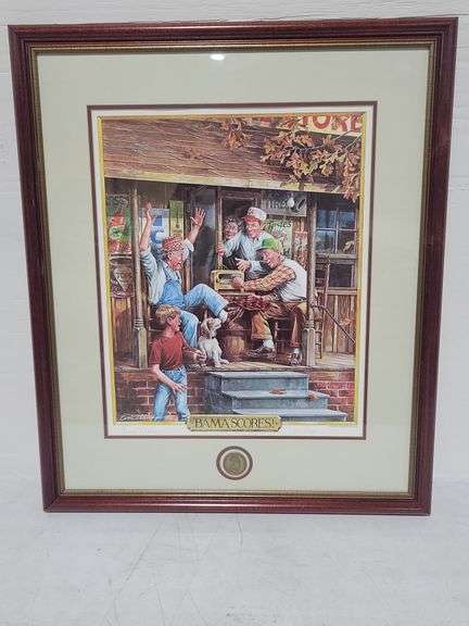 Framed & Signed "Bama Scores" By Ernie Eldredge Pront 511/700