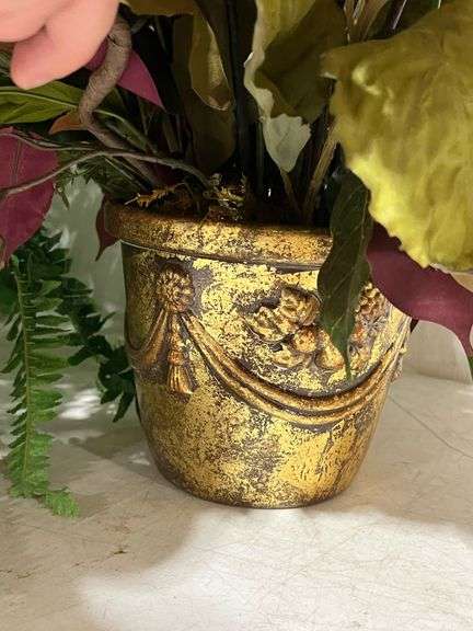 (4) Faux Potted Plants