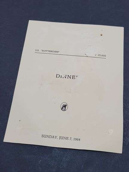 (5) VTG 1960's Ship Menus "S.S. Rotterdam"