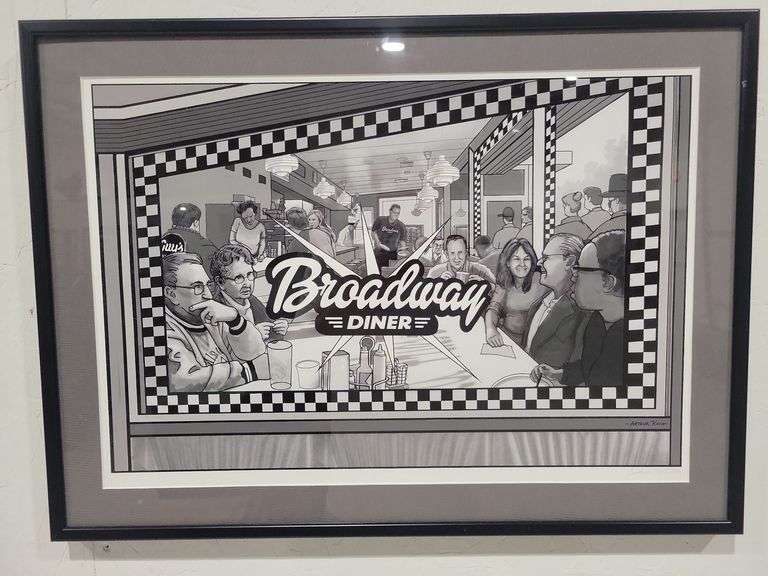 Signed Arthur Koch "Broadway Diner" Print