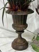 (4) Faux Potted Plants w/ Turkey Feathers
