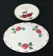 (2) Blue Ridge Pottery HandPainted Crab Apple Oval Platter & Bowl