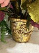 (4) Faux Potted Plants