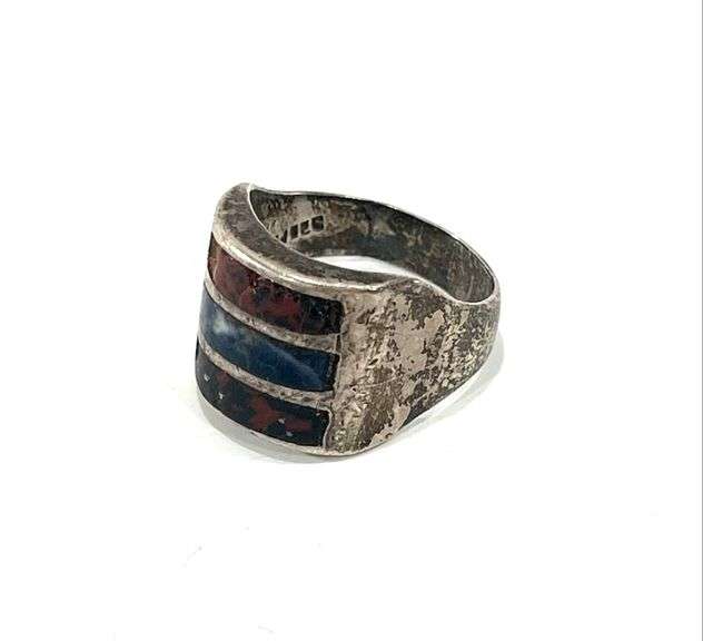 Mexican Sterling Silver Sodalite Ring Sz 10.5