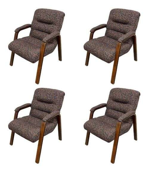 (4) Vintage Style Waiting Chairs