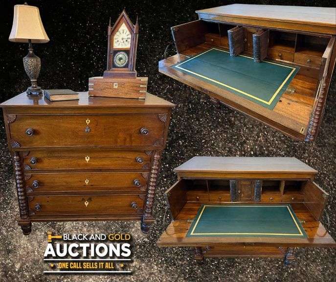 Antique 1800s Jacaranda Wood Brazilian Paper Dresser