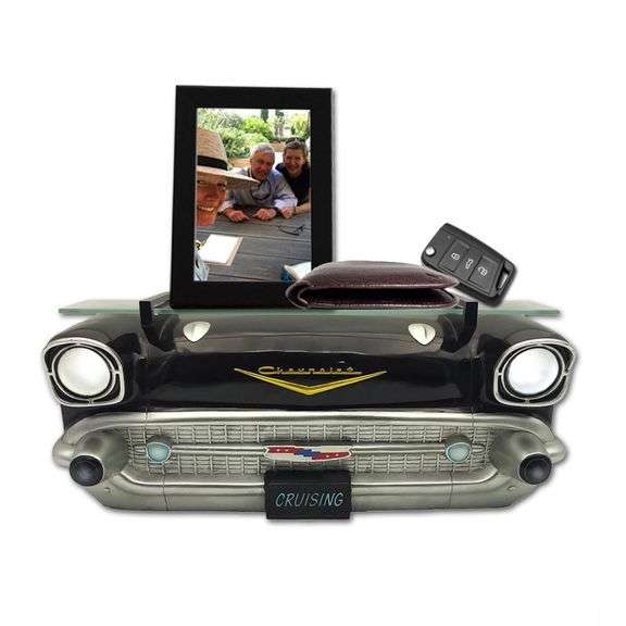 New Sunbeltgifts 1957 Chevrolet Bel-Air Wall Shelf w/ Tempered Glass Shelf