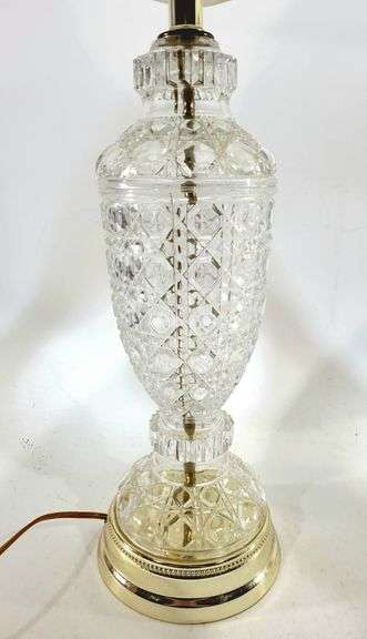 Pair of VTG Crystal 32" Table Lamps