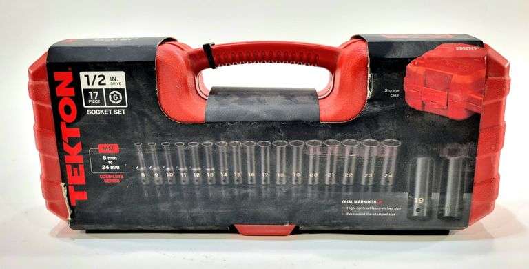 New Tekton 1/2" Drive 17-Piece Socket Set - Black And Gold Auctions