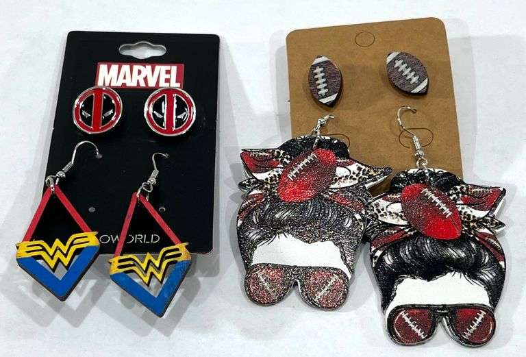 MARVEL Deadpool / Wonder Woman / Football Earrings