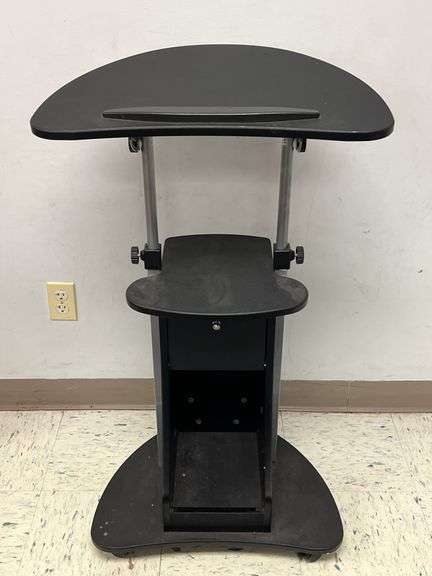 Rolling Adjustable Height Computer Podium
