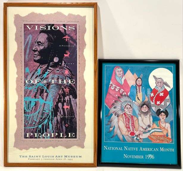 Real Native Poster (2) Framed 1993 & 1996 Native American Poster Prints - Black And Gold ...
