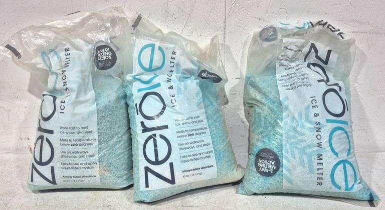 (3) 40 Lbs. Bags Of Zero-Ice Ice Melt