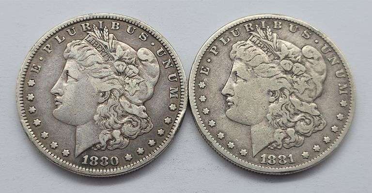 1880 & 1881 Morgan Dollars, Circulated